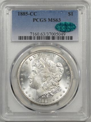 1885 - Cc Morgan Dollar Pcgs Ms - 63 Cac Approved