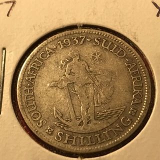 1937 South Africa Silver One Shilling Coin