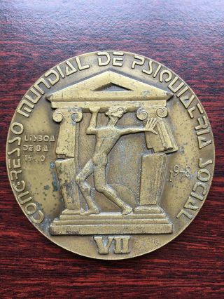 antique and rare bronze medal Made by Vasco Berardo 1978 3