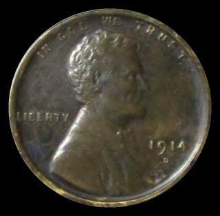 1914 D Lincoln Wheat Cent Penny Key Date Coin Extra Fine
