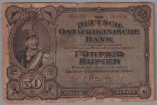 561 - 0014 German East Africa | Deutsche - Ostafrikanische,  50 Rupien,  1905,  F - Vf
