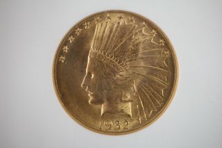 1932 $10 Ten Dollar Us Indian Head Eagle Gold Coin - Ngc Ms 63