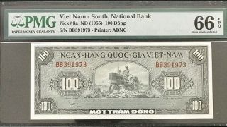 Vietnam 100 Dong Nd 1955 P 8 Gem Unc Pmg 66 Epq High