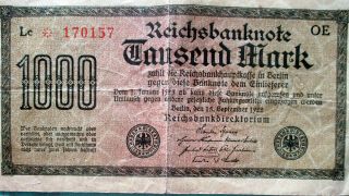 1000 German Reichsmark With Special Print - Judaica - Jewish Little Man 1922