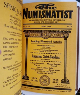 Ana The Numismatist Vol 22 1909 Zerbe Ex Chase National Bank