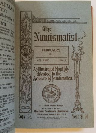 Ana The Numismatist G.  L.  Tilden Vol 24 1911 Ex Chase National Bank Index