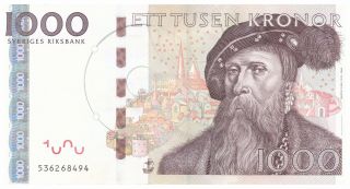 Sweden 1000 Kronor 2005.  Sveriges Riksbank