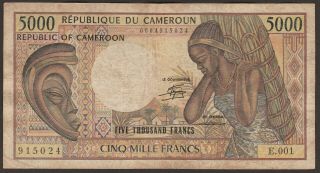 Cameroon P - 22 Sig 12 / B408a 5000 Francs 915024