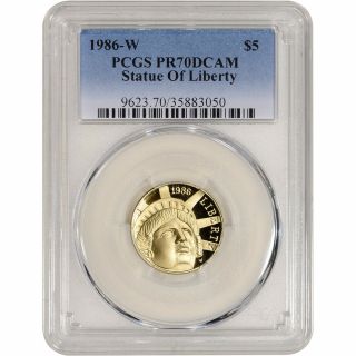 1986 - W Us Gold $5 Statue Of Liberty Commemorative Proof - Pcgs Pr70 Dcam