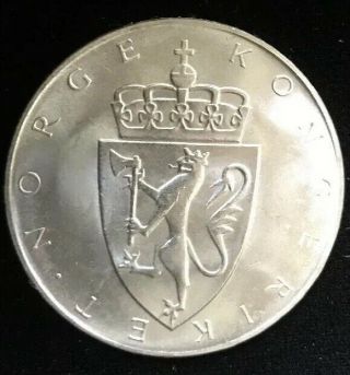 Uncirculated 1964 Norway 10 Kroner Silver Foreign Coin