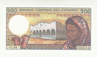 Comores 500 Francs Aunc/unc P10b @