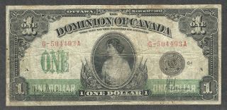 1917 $1.  00 Dc - 23d Vg - F Scarce Princess Patricia Dominion Of Canada Dollar