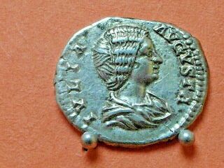 Roman Coin Of Julia Domna W.  Of Sep.  Severus.  Ar Denarius.  Ae18; 3.  4g.  Roma.  Vf.