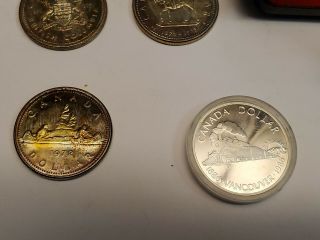 (6) Canada Silver Dollars (2) 1971,  1972,  1973,  1975,  1986 3