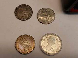 (6) Canada Silver Dollars (2) 1971,  1972,  1973,  1975,  1986 6
