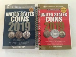 2019 Official Red & Blue Books Of Us Coins - 72nd/76th Editions (2 Books)
