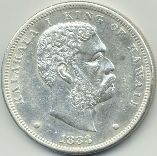 1883 Hawaiian Silver Dollar.  Vf,  Xf Scarce Coin