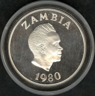 1980 Silver Zambian International Year of the Child 10 Kwacha Coin 2