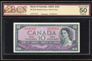 1954 Bank Of Canada $10 Devil 
