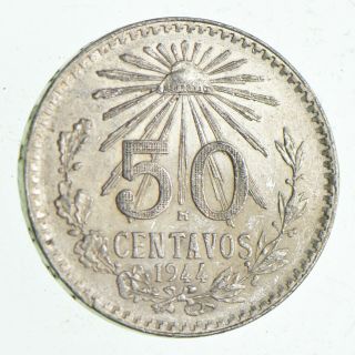 Silver - World Coin - 1944 Mexico 50 Centavos - World Silver Coin - 8.  6g 055