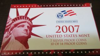 2007 Us Silver Proof Set 14 Coin