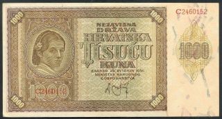 , Croatia,  Ndh,  1941,  1000 Kuna