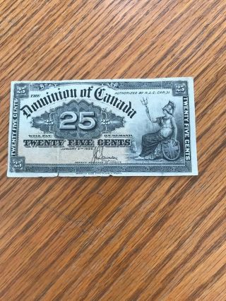 1900 - Canadian Shinplaster Bill - 25 Cent Canada Note -