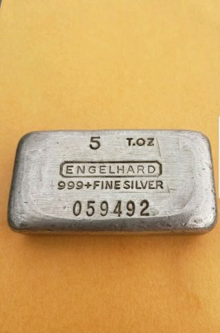 Engelhard 5 T Oz Silver Bar 7th Series Mid Hallmark 059492
