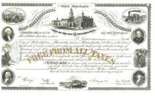 Bond/loan Certificate - $2900 - 1862 - City Of Philadelphia