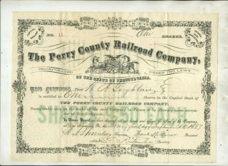 1887 Perry County Railroad Company Pennsylvania Issue 11 Stock Certificate
