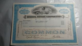 General Motors Stock Certificate,  From The 1970s - 80s