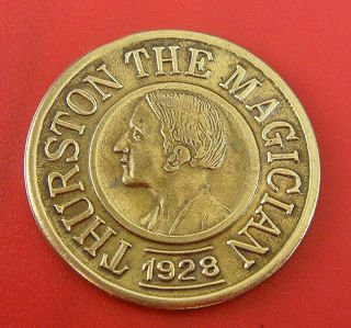 Collectible 1928 Brass Coin Token: Thurston The Magician; Good Luck