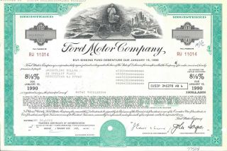 Ford Motor Company.  Debenture Due January 1990