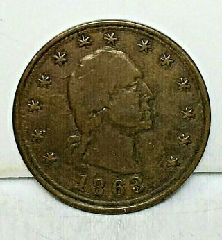 Civil War Token 1863 No Compromise With Traitors