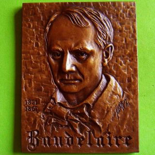 Literature French Poet Essayist Art Critic Charles Baudelaire Big Bronze Medal