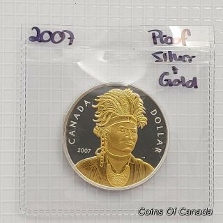 2007 Canada Silver,  Gold Dollar Uncirculated Proof Thayendanegea Coinsofcanada