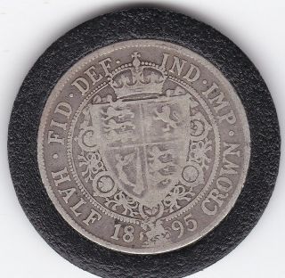 1895 Queen Victoria Half Crown (2/6d) - Sterling Silver Coin