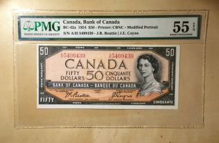 Canada Bc - 42a 1954 $50 Beattie | Coyne S/n A/h 5409430 Pmg 55 Epq