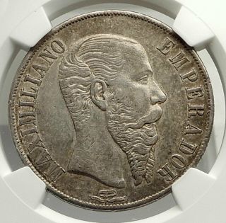 1866 Mexico Empire Of Emperor Maximilian I Silver Peso Mexican Coin Ngc I76582