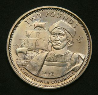 Gibraltar Two Pounds 1992 Unc Christopher Columbus £2