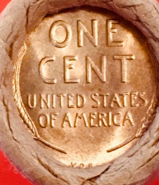 1875 INDIAN HEAD / 1909 VDB BANK OF SAN FRANCISCO OBW LINCOLN WHEAT PENNY ROLL 3