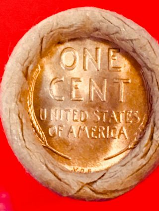 1875 INDIAN HEAD / 1909 VDB BANK OF SAN FRANCISCO OBW LINCOLN WHEAT PENNY ROLL 5
