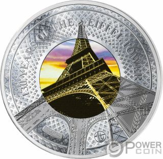 Eiffel Tower 130 Anniversary 5 Oz Silver Coin 10$ Solomon Islands 2019