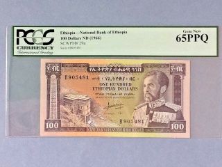 Ethiopia P - 29a; 100 Dollars; Nd (1966) ; Pcgs Graded 65ppq
