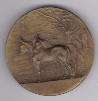 1925 French Bronze Horse Medal,  Adorable: A Horse Lovers Delight