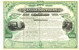 Canada Southern Railway Company.  Bond Certificate.