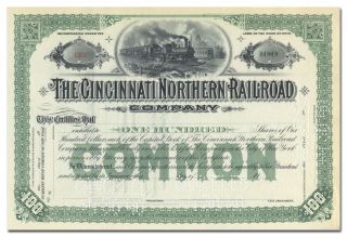 Cincinnati Northern Railroad Company Stock Certificate