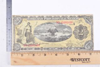 1914 Mexican Two Peso Gobierno Provisional De Mexico Bill/currency/cash