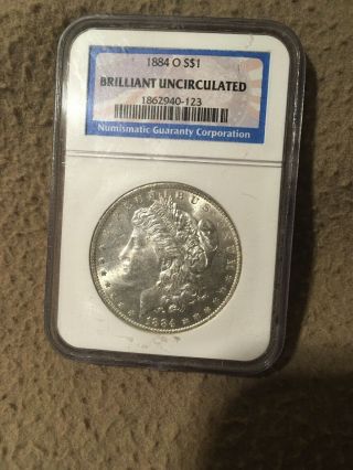 morgan silver dollar 1884 - o Ngc Brilliant Uncirculated 3