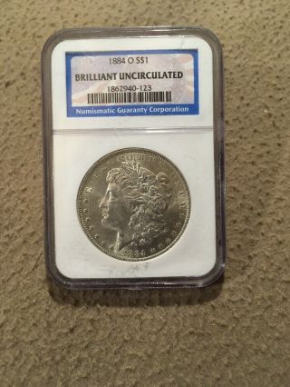morgan silver dollar 1884 - o Ngc Brilliant Uncirculated 5